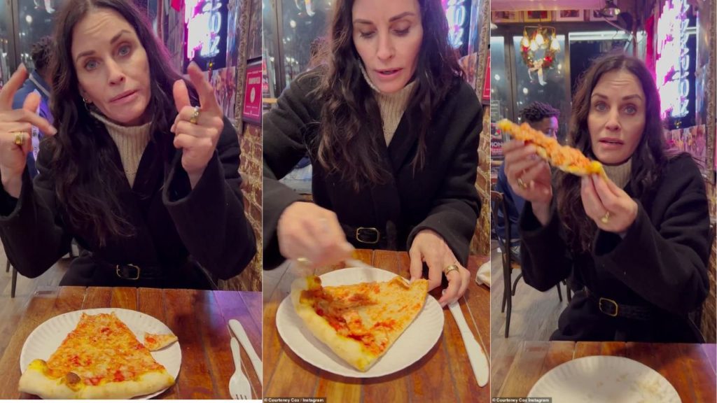 Courtney Cox Tells How Real New Yorkers Eat Pizza