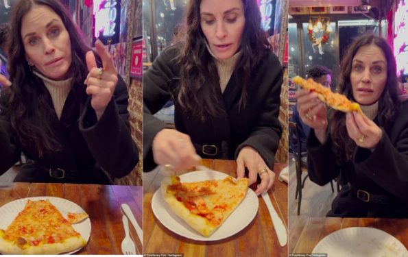 Courtney Cox Tells How Real New Yorkers Eat Pizza