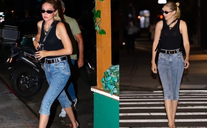 Gigi Hadid's Denim Shorts At Leah McCarthy's Birthday In NYC